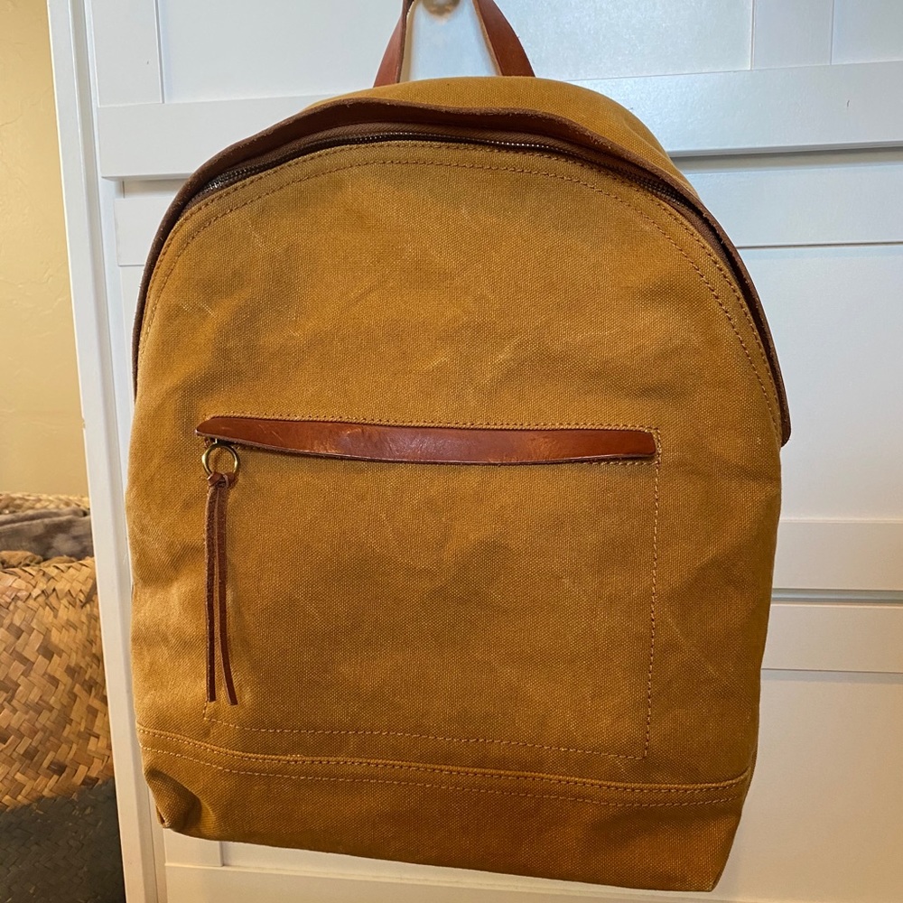 Madewell mustard Charleston canvas backpack